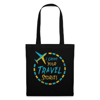 I Create Your Travel Stories Reisebüro - Stoffbeutel - Schwarz - Vorne
