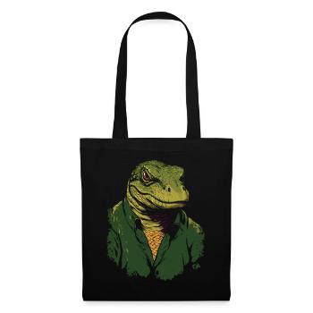 Une veste cool et un lézard dragon de Komodo - Sac en tissu - noir - Devant