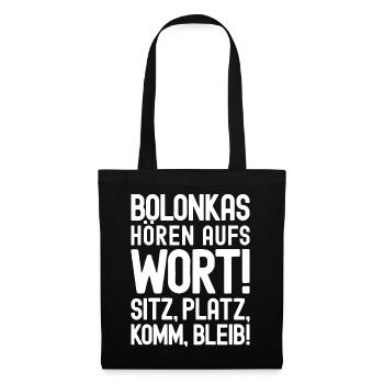Bolonkas hören aufs Wort! Bolonka Zwetna Hund - Stoffbeutel - Schwarz - Vorne