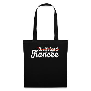 Girlfriend Fiancee Couple Engagement Engaged - Tote Bag - black - Front