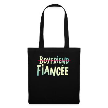 Couple Engagement Engaged Men Funny Fiancee - Tote Bag - black - Front