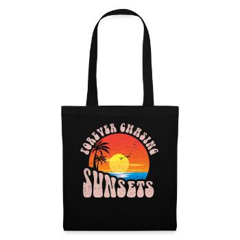 Forever Chasing Sunsets Retro Summer Vacation - Tote Bag - black - Front