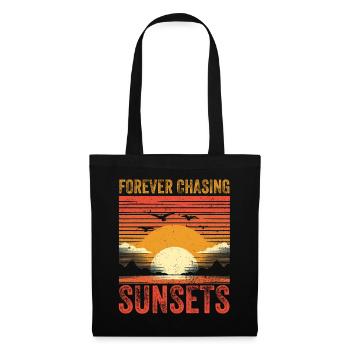 Forever Chasing Sunsets Retro Summer Vacation - Tote Bag - black - Front