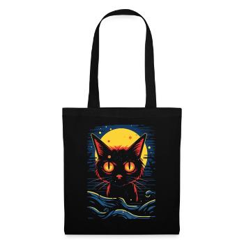 A cat at night - Tote Bag - black - Front