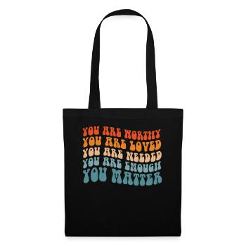 Tu comptes, la gentillesse, la gentillesse, la santé mentale, la santé mentale - Sac en tissu - noir - Devant
