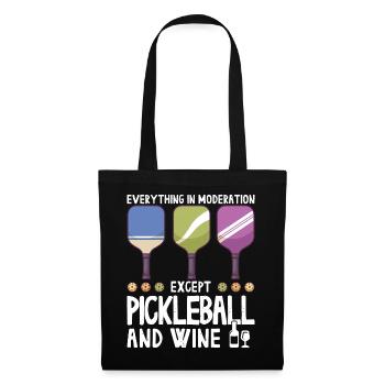 Pickleball und Wein für Pickle Ball, Was That out - Stoffbeutel - Schwarz - Vorne