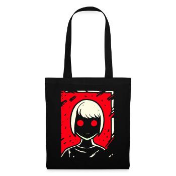 Cartoon Anime Manga Dark Girl - Tote Bag - black - Front