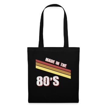 80er Die Musik der 80er Jahre - Stoffbeutel - Schwarz - Vorne