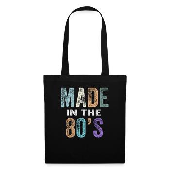80er Die Musik der 80er Jahre - Stoffbeutel - Schwarz - Vorne