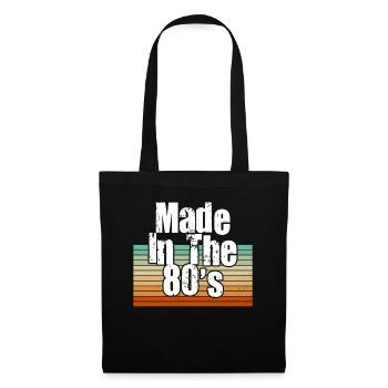 80er Die Musik der 80er Jahre - Stoffbeutel - Schwarz - Vorne