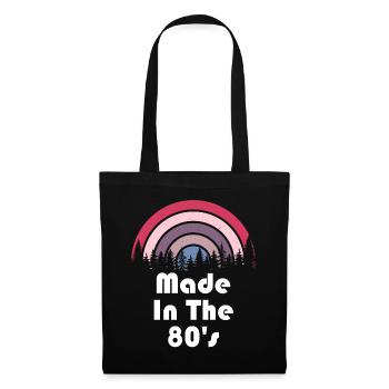 80er Die Musik der 80er Jahre - Stoffbeutel - Schwarz - Vorne