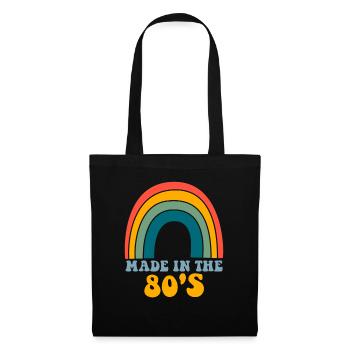 80er Die Musik der 80er Jahre - Stoffbeutel - Schwarz - Vorne