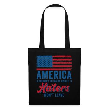 Amerika: Ein Land, das so großartig ist, dass die USA patriotisch sind - Stoffbeutel - Schwarz - Vorne