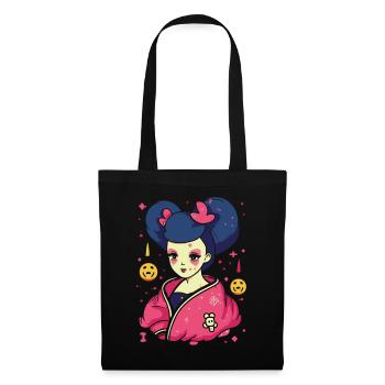 Dessin animé Manga Anime : La Geisha idiote - Sac en tissu - noir - Devant