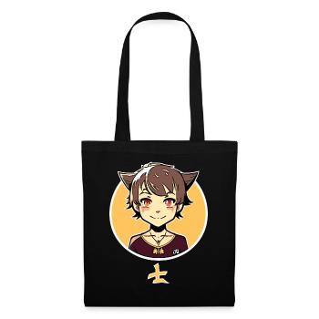 Mignon Anime Fox Girl - Sac en tissu - noir - Devant