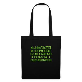 Hacker Coder Computerfreak Nerd Hacking Geschenk - Stoffbeutel - Schwarz - Vorne