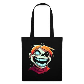 Dessin animé Style Drôle Crazy Zombie Ghoul - Sac en tissu - noir - Devant