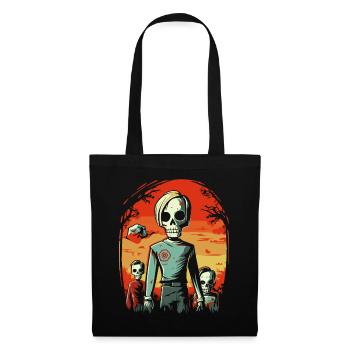 Dessin animé Anime Manga Zombie Goule Amis - Sac en tissu - noir - Devant