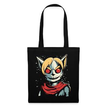 Cartoon Anime Manga: Sinister Cat Girl - Tote Bag - black - Front