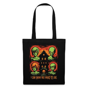 La maison hantée d’Halloween d’horreur - Sac en tissu - noir - Devant