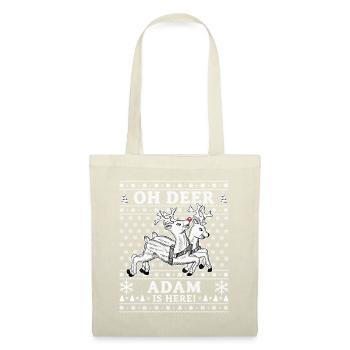 Oh Deer - Adam is here Ugly Weihnachten - Stoffbeutel - Natur - Vorne