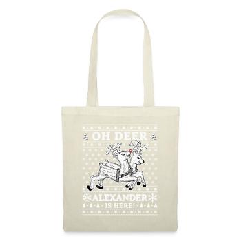 Oh Deer - Alexander is here Ugly Weihnachten - Stoffbeutel - Natur - Vorne