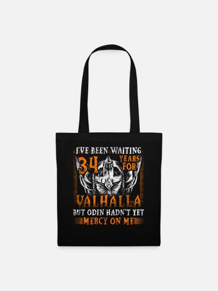 Waiting 34 Years for Valhalla 34. Geburtstag - Stoffbeutel - Schwarz