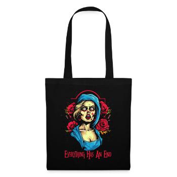 Tout a une fin, les roses et la beauté - Sac en tissu - noir - Devant