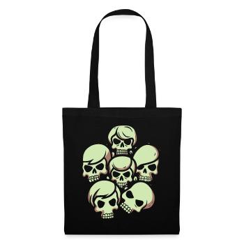 Crâne de dessin animé délirant - Sac en tissu - noir - Devant