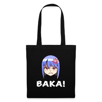 Visage d’anime en colère Emoji Baka ! - Chemise d’anime - Sac en tissu - noir - Devant