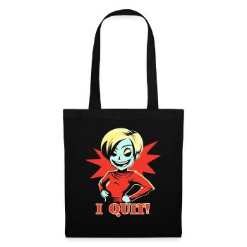 J’arrête, fille avec une attitude - Sac en tissu - noir - Devant