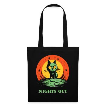Outside at night, a cat - Tote Bag - black - Front