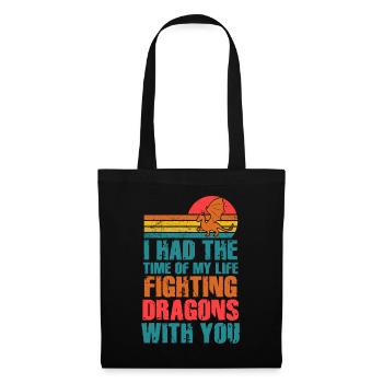J’ai passé le meilleur moment de ma vie à combattre des dragons - Sac en tissu - noir - Devant