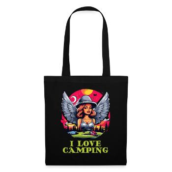 I love camping with nice girls - Tote Bag - black - Front