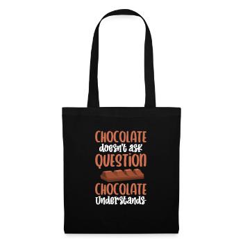 Chocolat Chocolat Nourriture Cacao Cadeau - Sac en tissu - noir - Devant