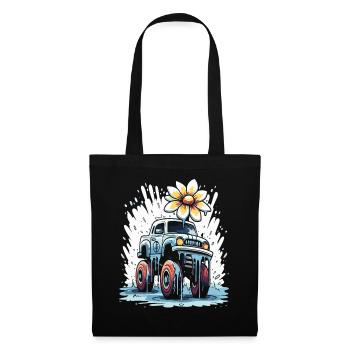 Color Dripping Flowers Monster Truck - Tote Bag - black - Front