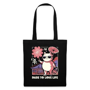 Love life like a Japanese cat - Tote Bag - black - Front
