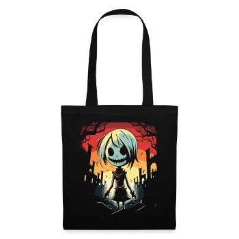 Fille zombie d’anime japonais la nuit - Sac en tissu - noir - Devant
