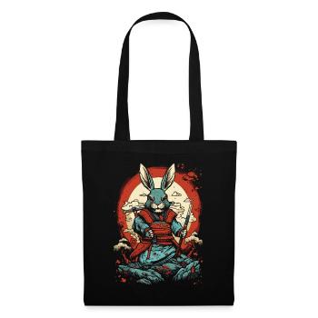 Ancient Japan: A Rabbit as an Edo Samurai - Tote Bag - black - Front