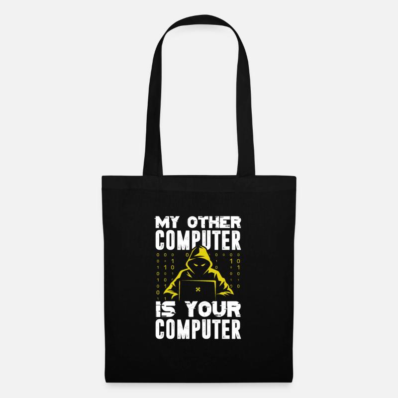 Hacker Coder Computerfreak Nerd Hacking Geschenk - Stoffbeutel - Schwarz