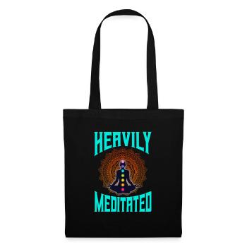 Méditation méditer Zen Yoga cadeau - Sac en tissu - noir - Devant