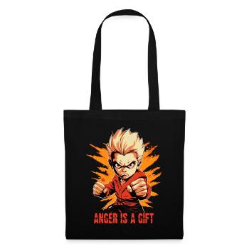 Un petit garçon d’arts martiaux en colère se défend - Sac en tissu - noir - Devant