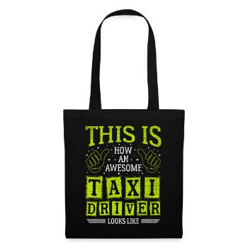 Lustiger Spruch Awesome Taxi Driver - Stoffbeutel - Schwarz - Vorne