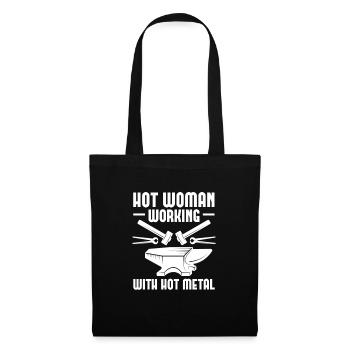 Forgeron Schiede enclume coutelier cadeau - Sac en tissu - noir - Devant
