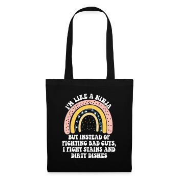 Comme une femme au foyer ninja - Sac en tissu - noir - Devant