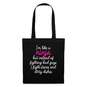 Comme une femme au foyer ninja - Sac en tissu - noir - Devant