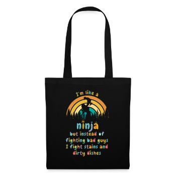 Comme une femme au foyer ninja - Sac en tissu - noir - Devant