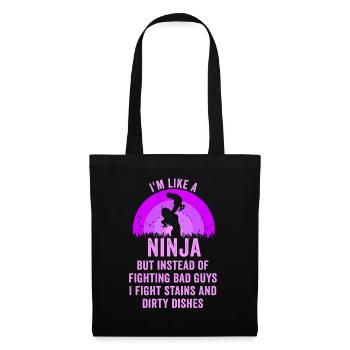 Comme une femme au foyer ninja - Sac en tissu - noir - Devant