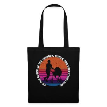Reine du linge, de la vaisselle et de tout le reste - Sac en tissu - noir - Devant