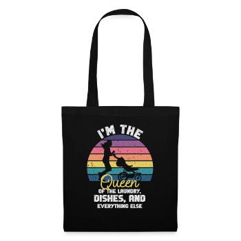 Reine de la lessive, de la vaisselle et de tout le reste - Sac en tissu - noir - Devant